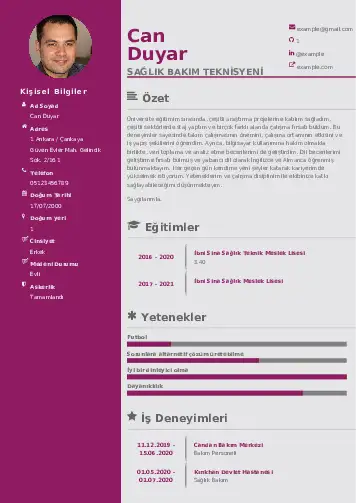 Hasta Bakıcı Cv Örnekleri cv indir